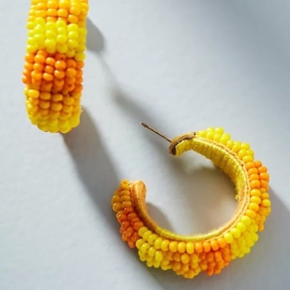 Anthropologie Guadalajara Suzanna Dai Beaded Hoop Earrings